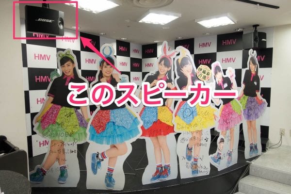 みりてこちゃんが手をぶつけたスピーカー