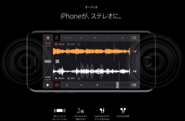 ステレオスピーカー搭載