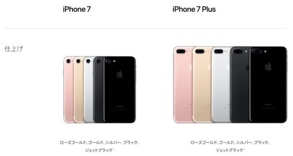 ストレージとカラーバリエーション