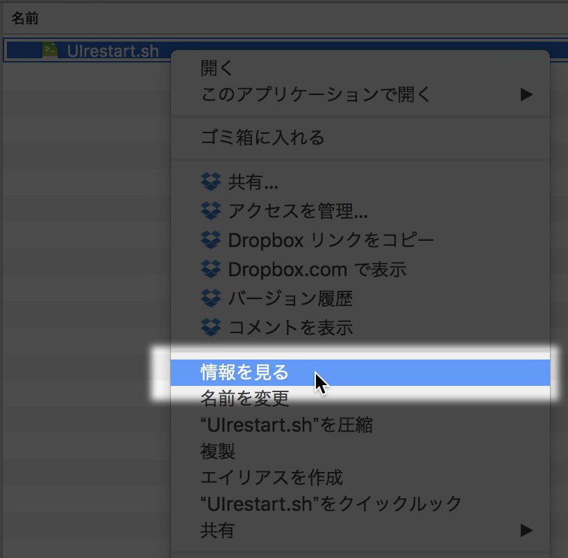 ファイルの詳細表示を行う