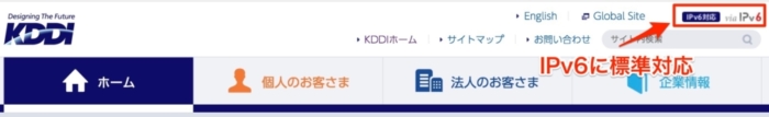IPv6接続になっている