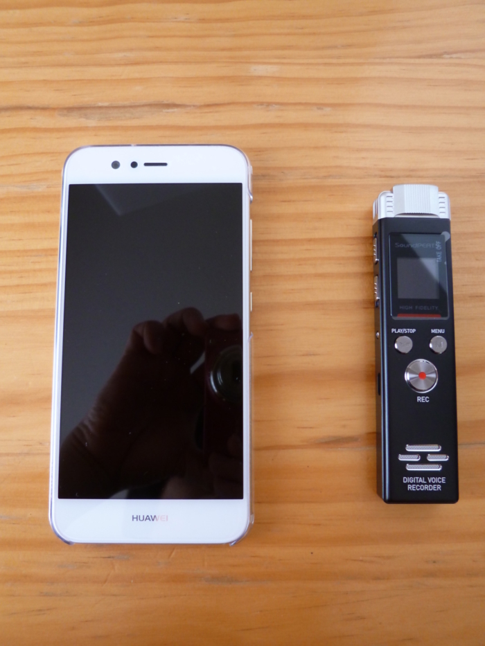 SoundPEATS(サウンドピーツ) Nano6 ボイスレコーダーとHUAWEI nova 2との比較画像