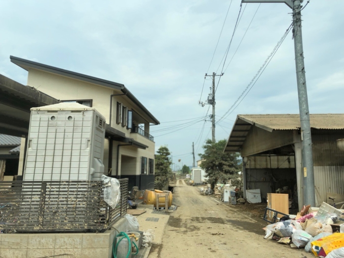 被災した真備町