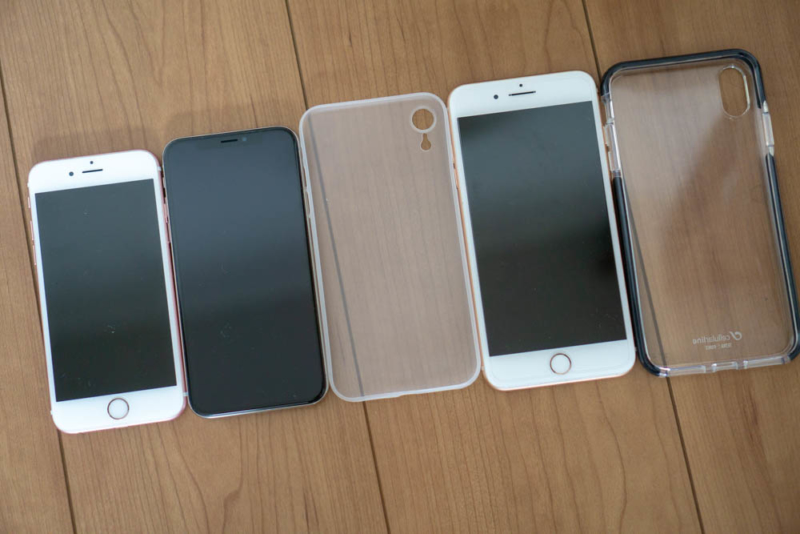 iPhone 6以降iPhone XS Maxまでのサイズ比較