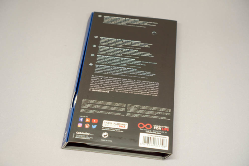 Cellularline「TETRA FORCE SHOCK TWIST」パッケージ裏面