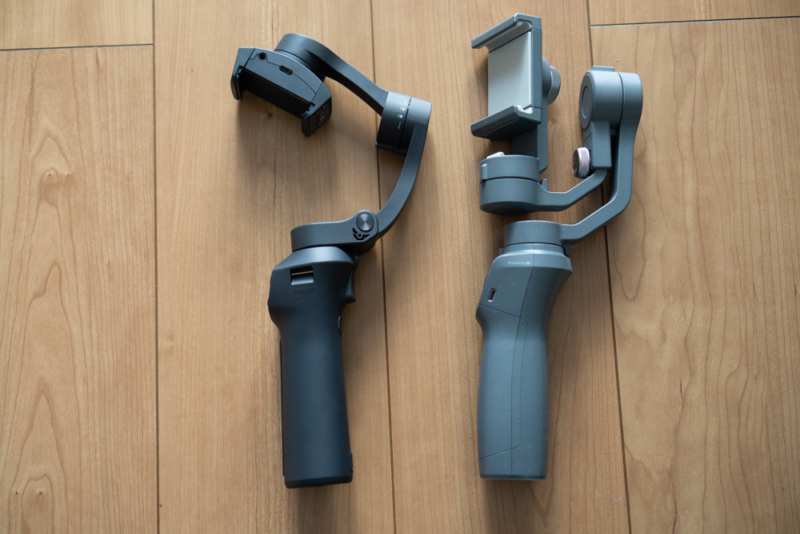 「Snoppa Atom」と「DJI Osmo Mobile 2」の比較(開いた状態)