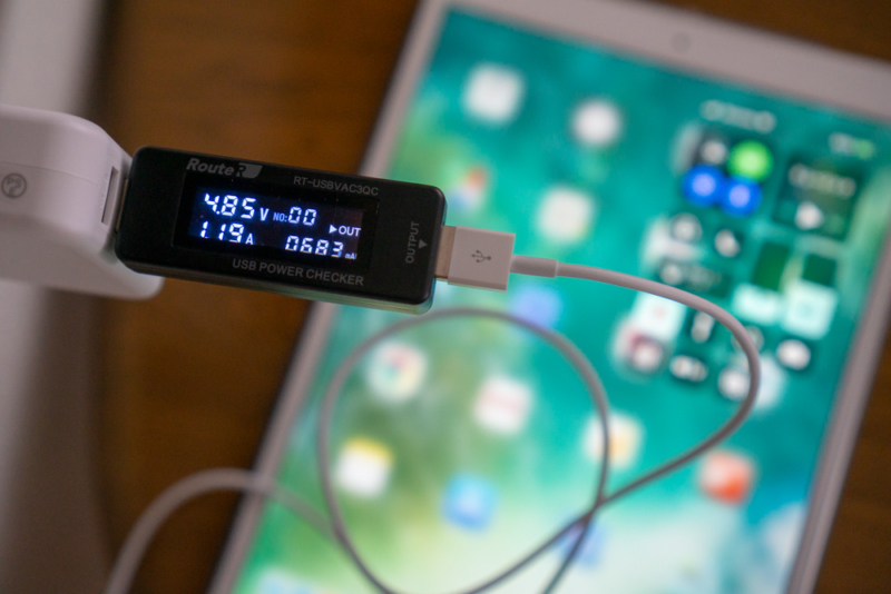 iPad Proを充電(ほぼ満充電)