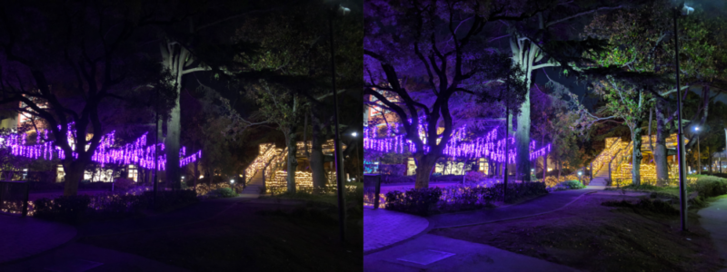 夜景モード比較 イルミネーション