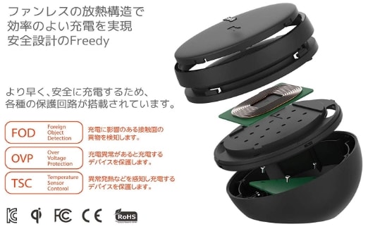 【Freedy:Qi(チー)規格対応ワイヤレス充電パッド】安全性