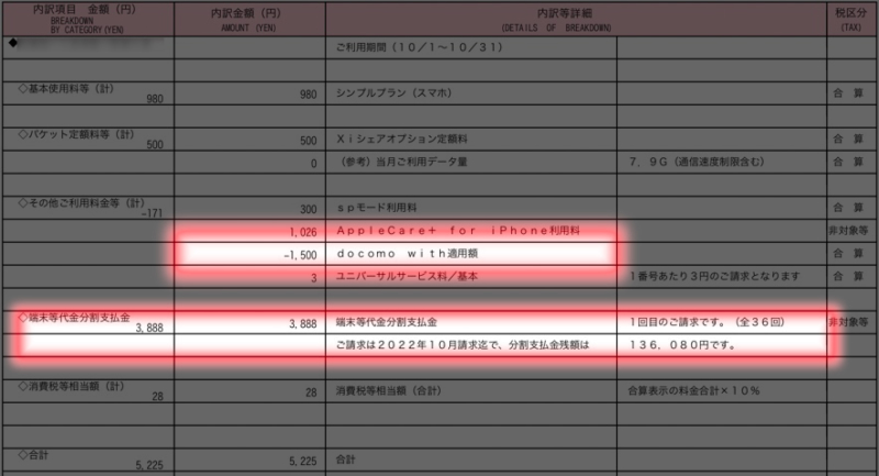 利用料金明細