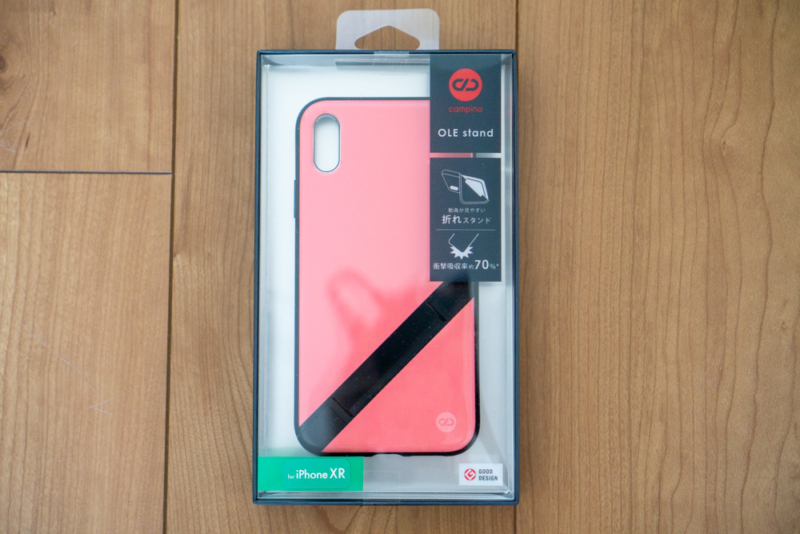 campino iPhone XRケース「OLE stand」パッケージ前面