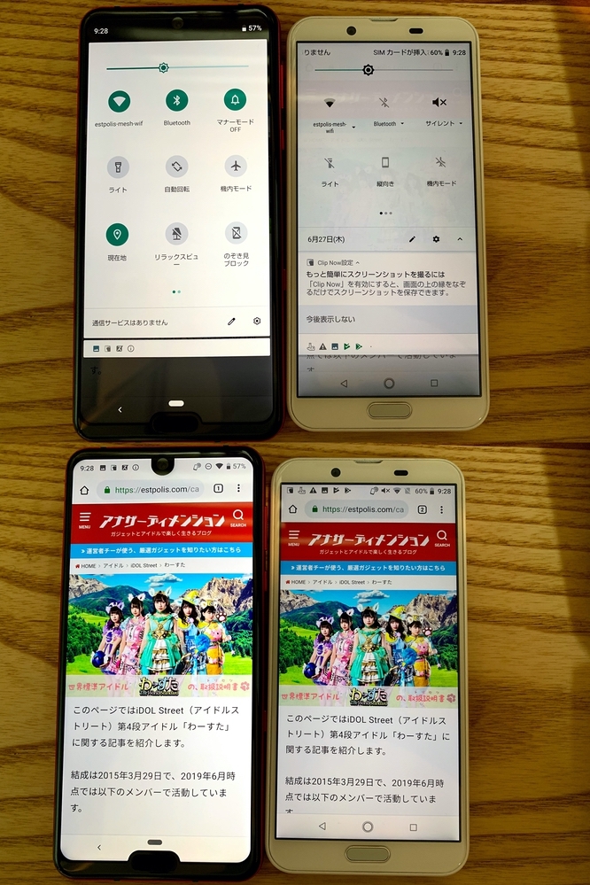 ディスプレイの性能比較