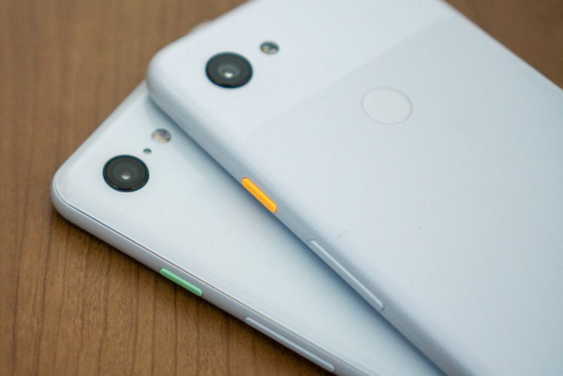 下:Pixel 3、上:Pixel 3a