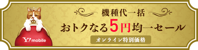 Y!mobile5周年おトクなる5円均一セール