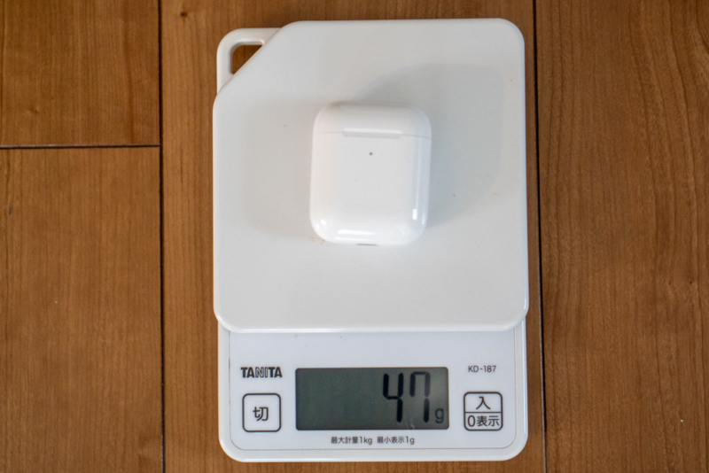 AirPodsはイヤホンセットでも47グラム
