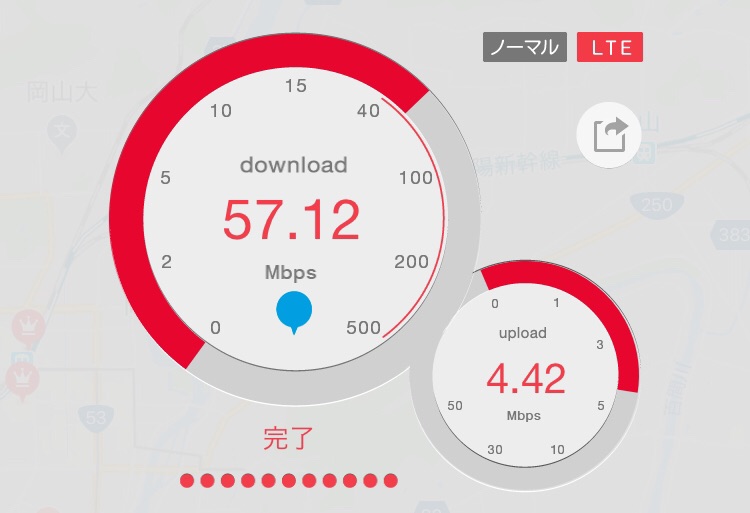 Y!mobile通信速度12時ごろ
