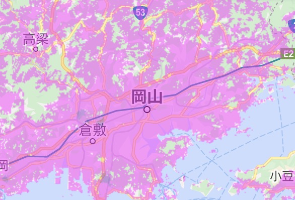 WiMAX エリアマップ
