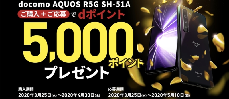 docomo AQUOS R5G SH-51A キャンペーン