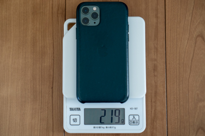 ケース・保護ガラス込みのiPhone 11 Pro重量