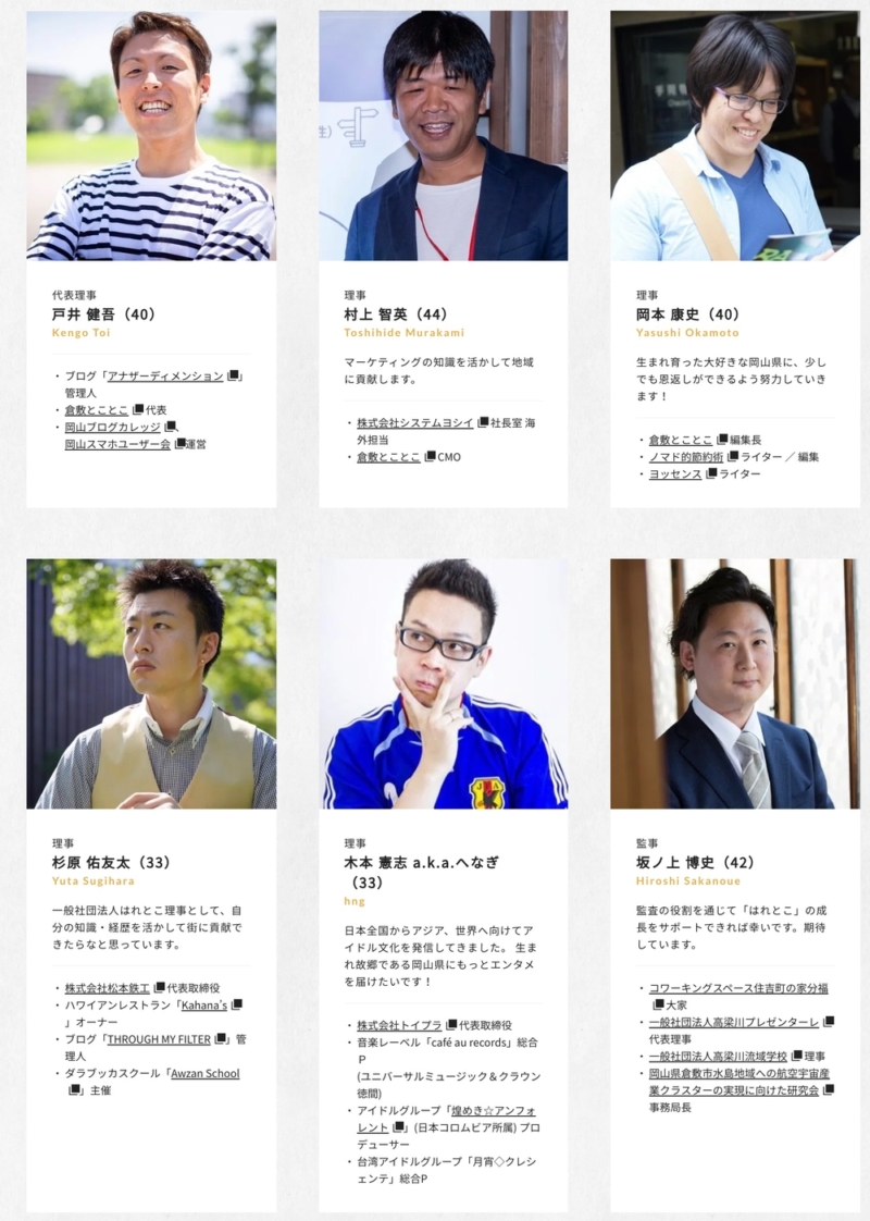 一般社団法人はれとこの理事・監事
