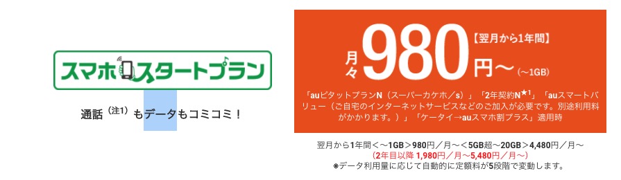スマホスタートプラン