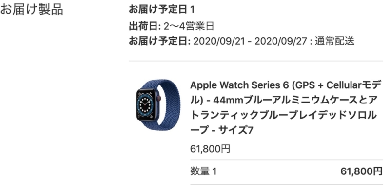Apple Watch Series 6(GPS + Cellularモデル)- 44mmブルーアルミニウムケースとアトランティックブルーブレイデッドソロループを購入