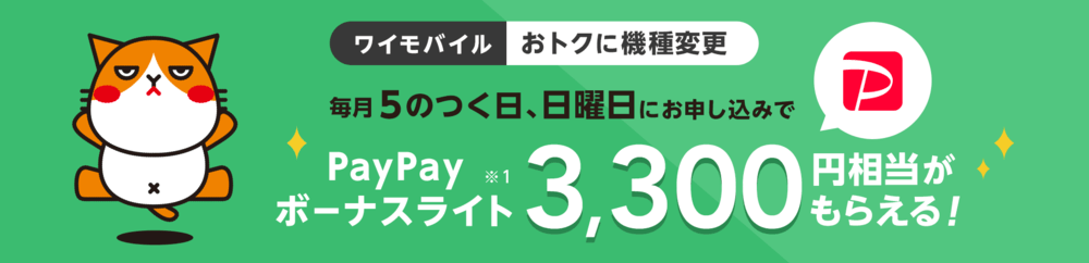 Ymobile 5のつく日、日曜日
