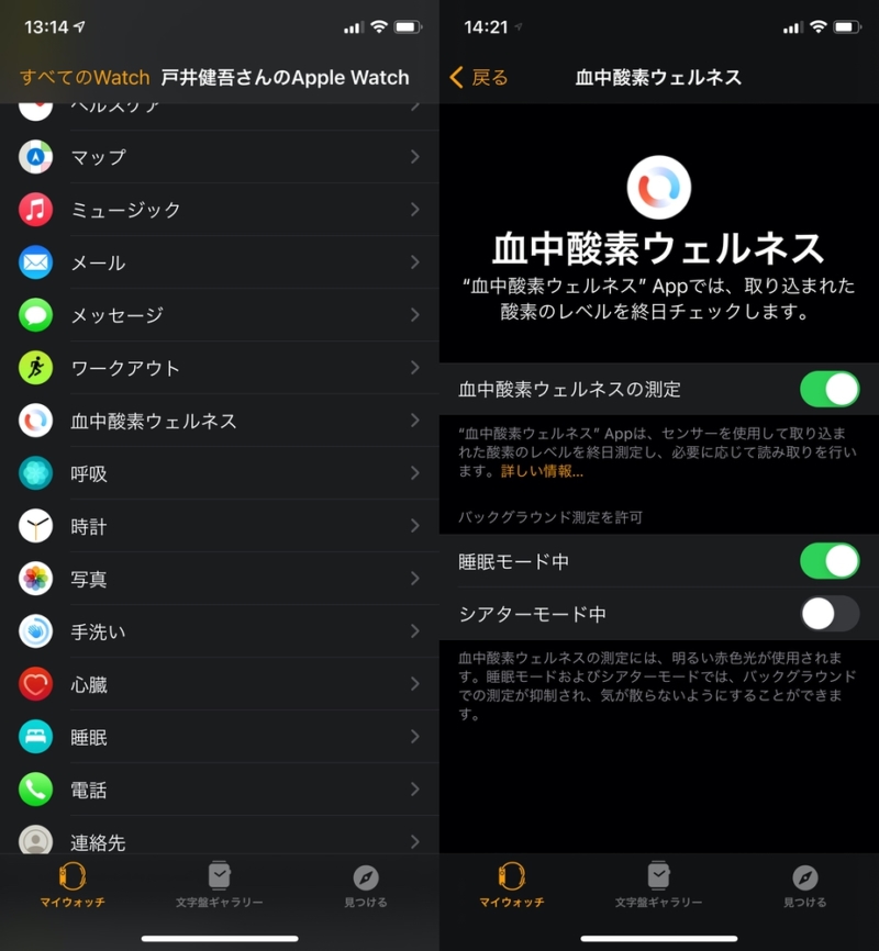 血中酸素濃度の測定