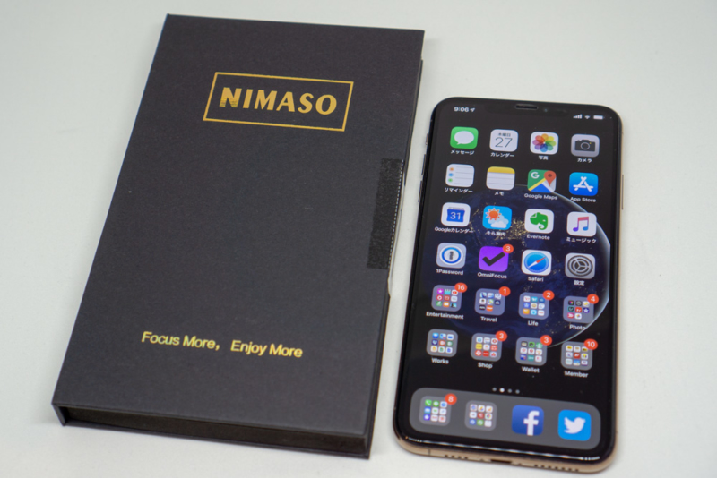 Nimaso iPhoneXS Max 用 全面保護フィルム