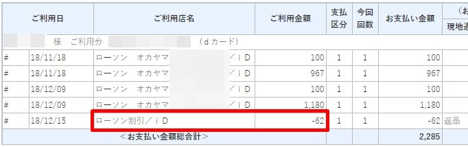 dカードWeb明細