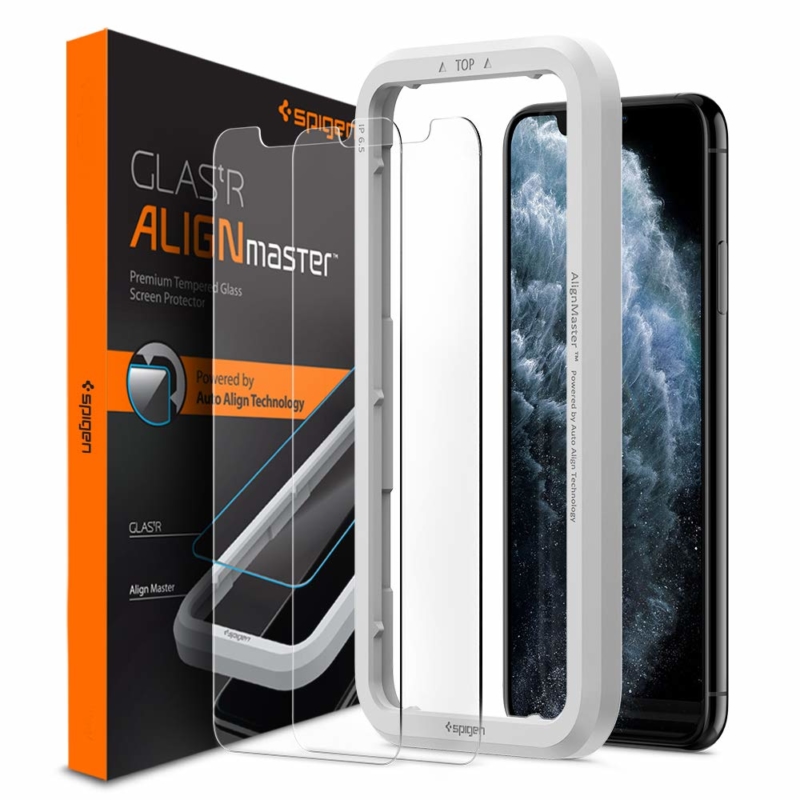 Spigen iPhone 11 Pro用保護ガラス「Glas.tR AlignMaster」