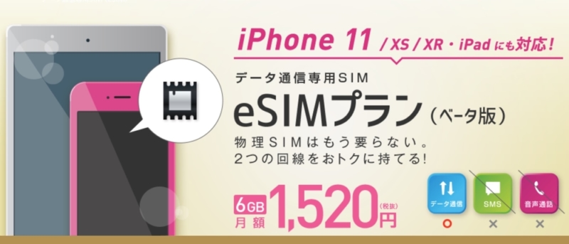格安SIM初の「eSIM」サービス