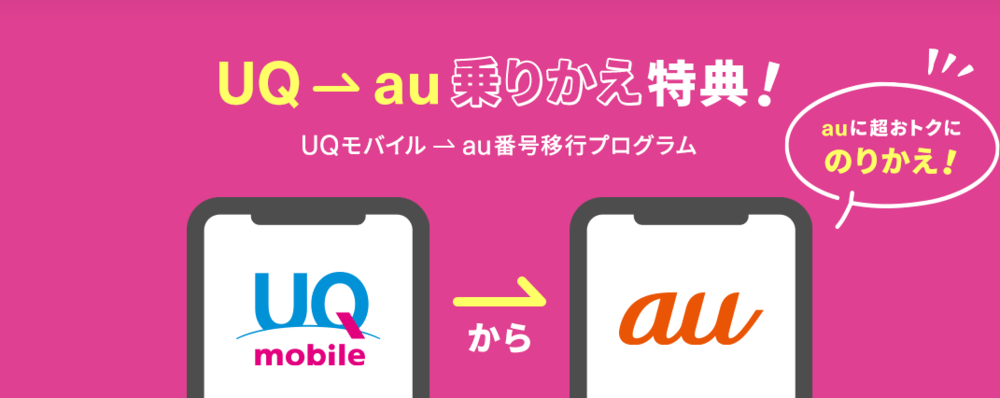 UQモバイル→au番号移行プログラム
