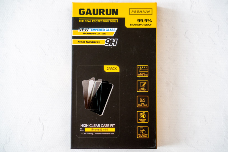 GAURUNガラスフィルム「2.5Dハイクリア」パッケージ表面